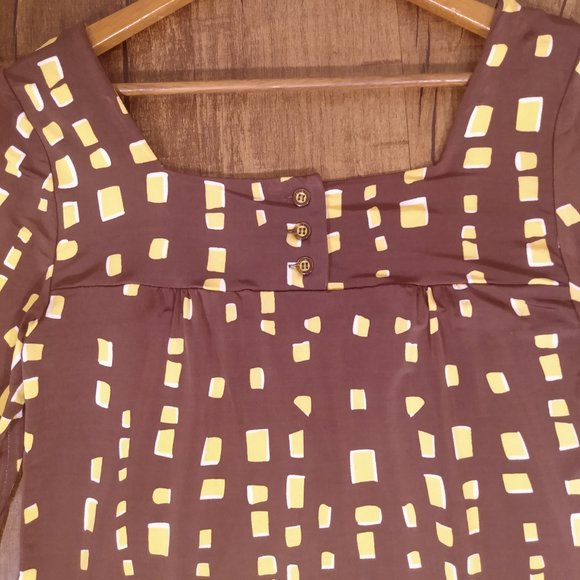 Vintage Retro Print Peasant Top | Medium - Picture 5 of 7